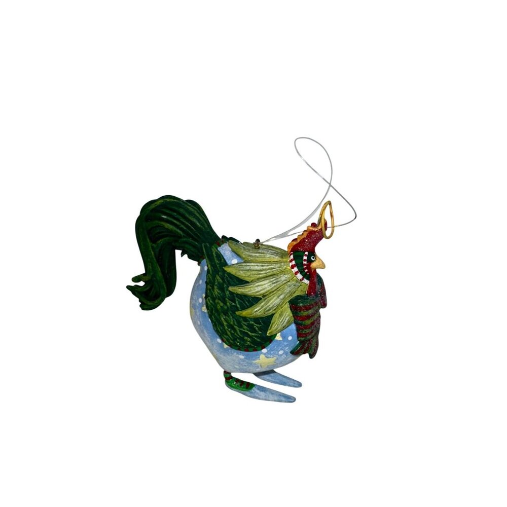 Decorative Rooster Hanging Ornament With Ribbon Bow For Home Décor